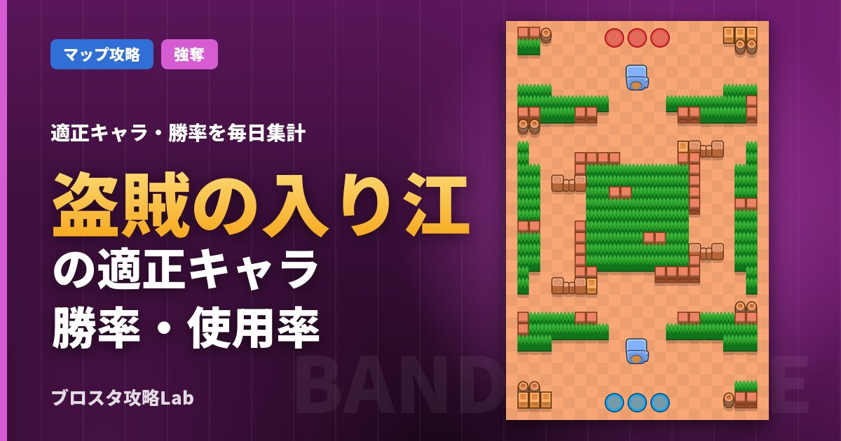盗賊の入り江の適正キャラ・勝率（ブロスタ）