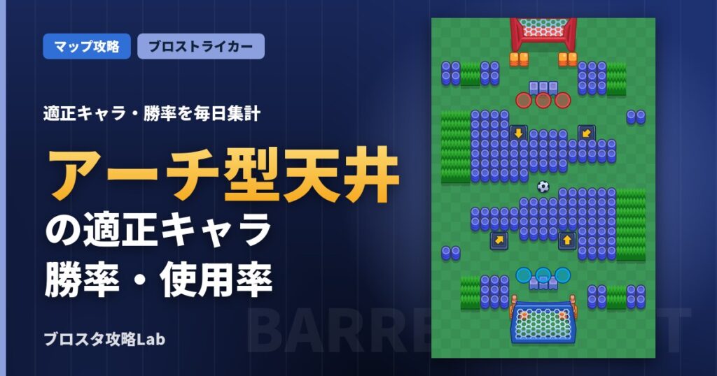 アーチ型天井の適正キャラ・勝率（ブロスタ）