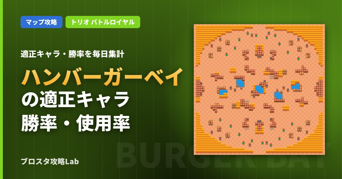 ハンバーガーベイの適正キャラ・勝率（ブロスタ）