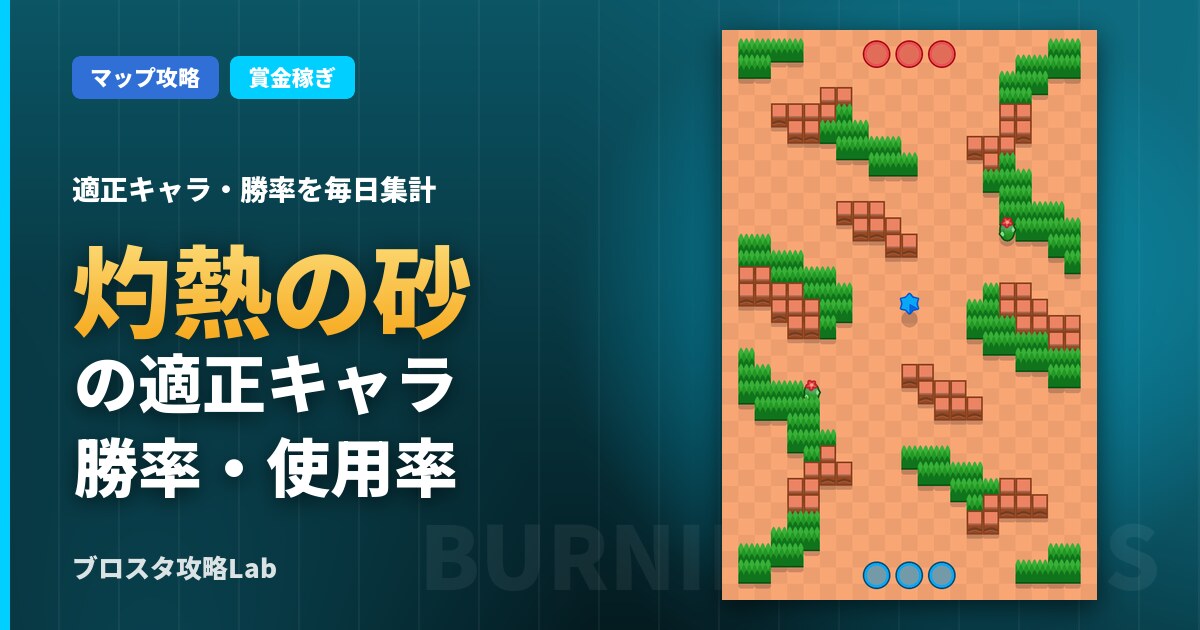 灼熱の砂の適正キャラ・勝率（ブロスタ）