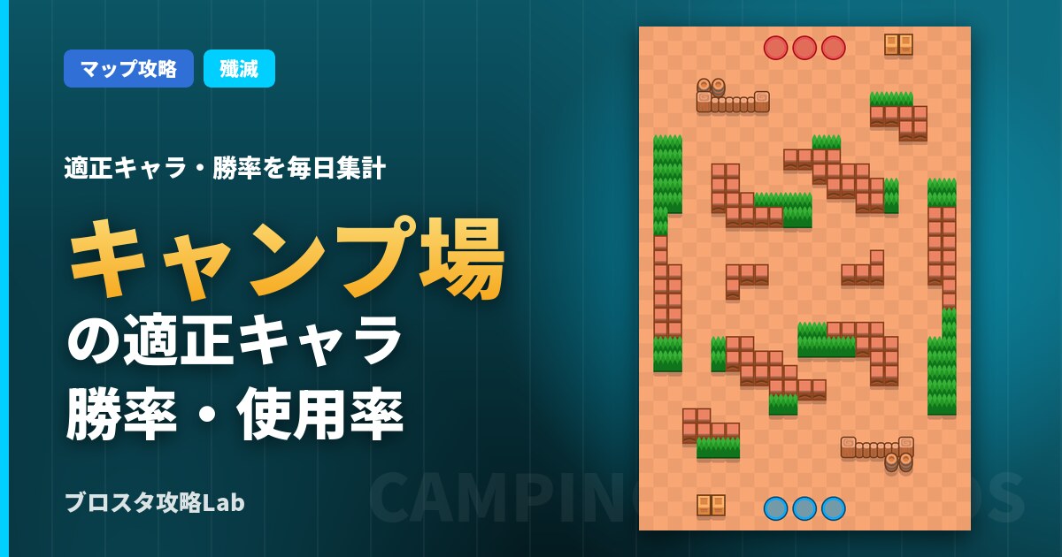 キャンプ場の適正キャラ・勝率(ブロスタ)