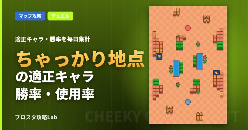 ちゃっかり地点の適正キャラ・勝率（ブロスタ）