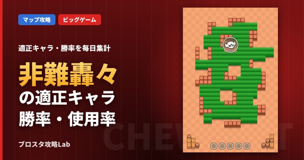 非難轟々の適正キャラ・勝率（ブロスタ）