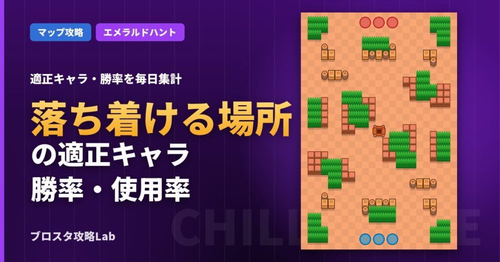 落ち着ける場所の適正キャラ・勝率（ブロスタ）