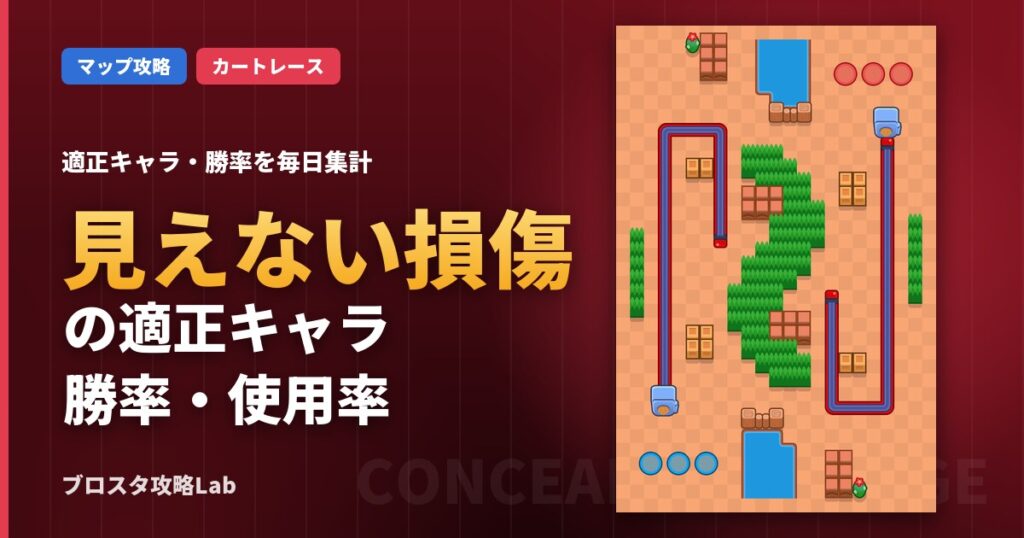 見えない損傷の適正キャラ・勝率（ブロスタ）