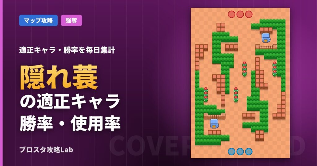 隠れ蓑の適正キャラ・勝率（ブロスタ）