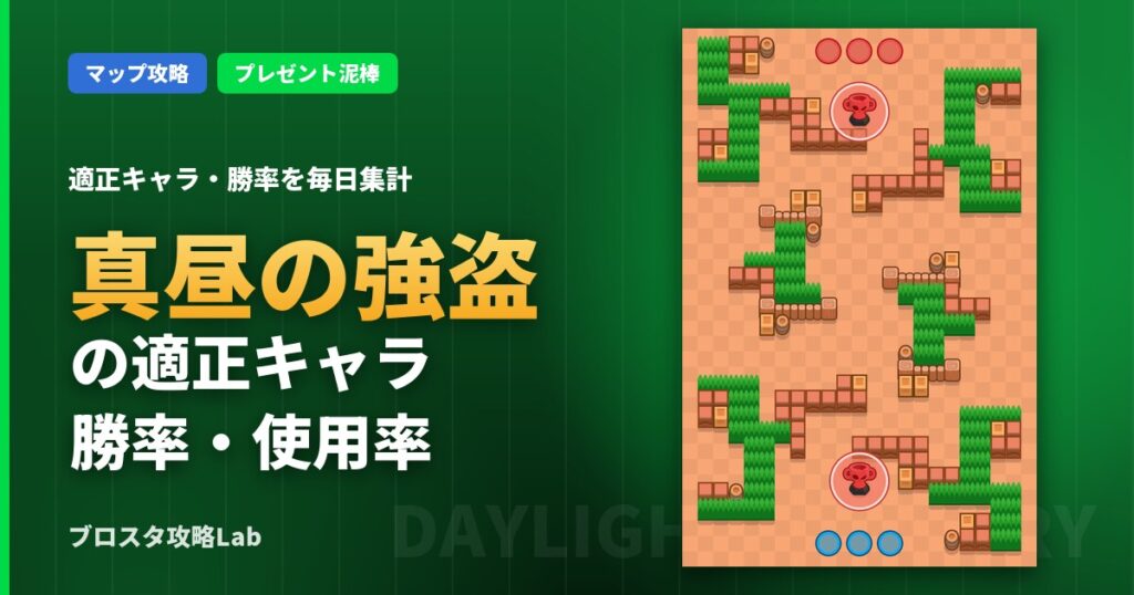 真昼の強盗の適正キャラ・勝率（ブロスタ）