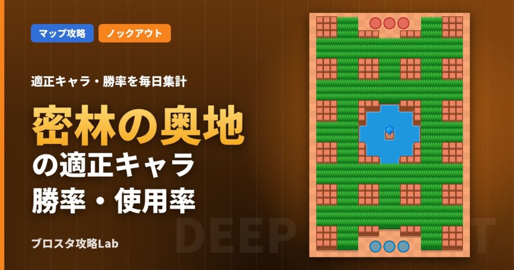密林の奥地の適正キャラ・勝率（ブロスタ）