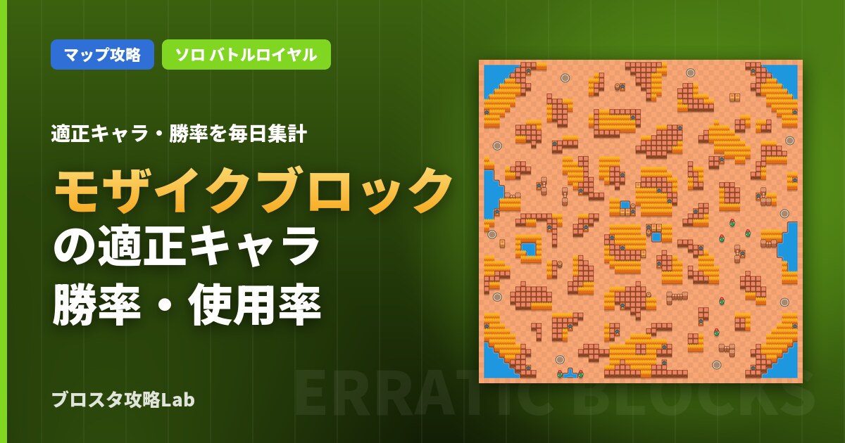 モザイクブロックの適正キャラ・勝率（ブロスタ）