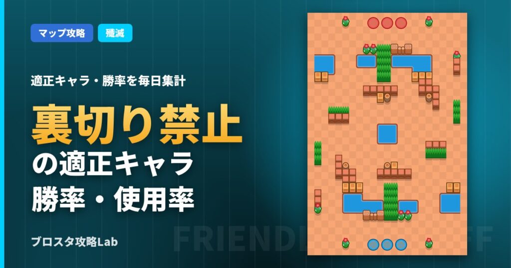 裏切り禁止の適正キャラ・勝率（ブロスタ）