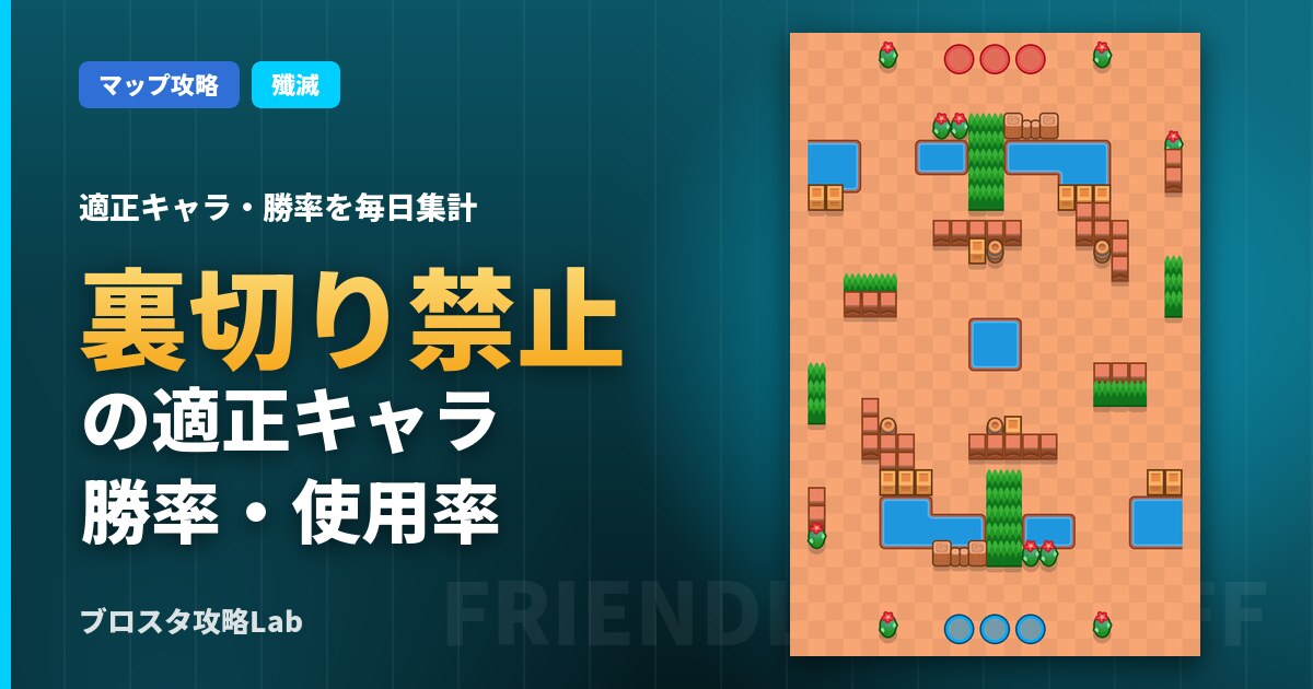 裏切り禁止の適正キャラ・勝率（ブロスタ）
