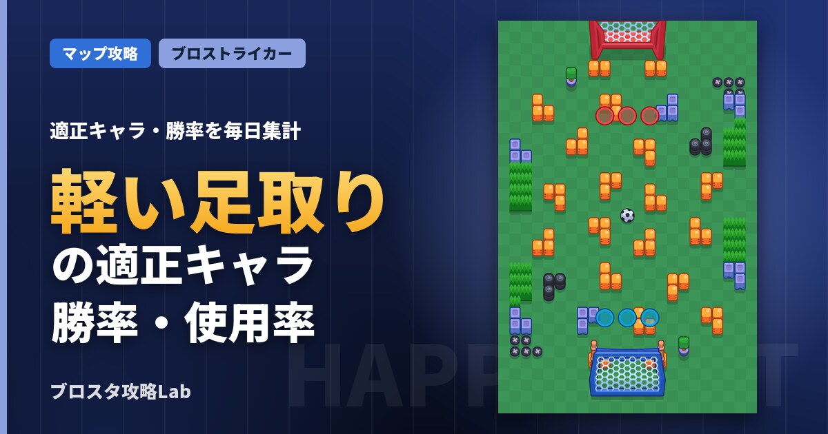 軽い足取りの適正キャラ・勝率（ブロスタ）