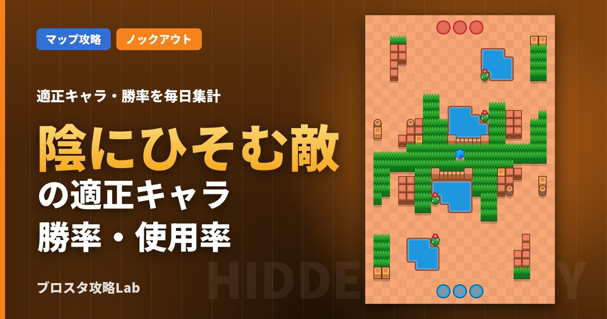 陰にひそむ敵の適正キャラ・勝率（ブロスタ）