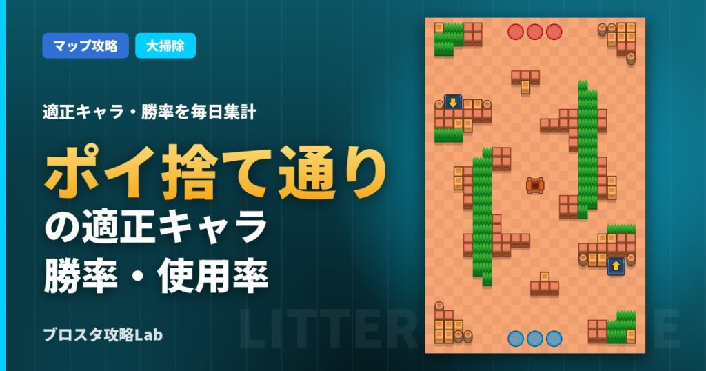 ポイ捨て通りの適正キャラ・勝率（ブロスタ）