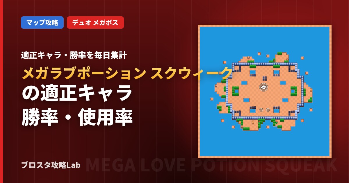 メガラブポーション スクウィークの適正キャラ・勝率（ブロスタ）