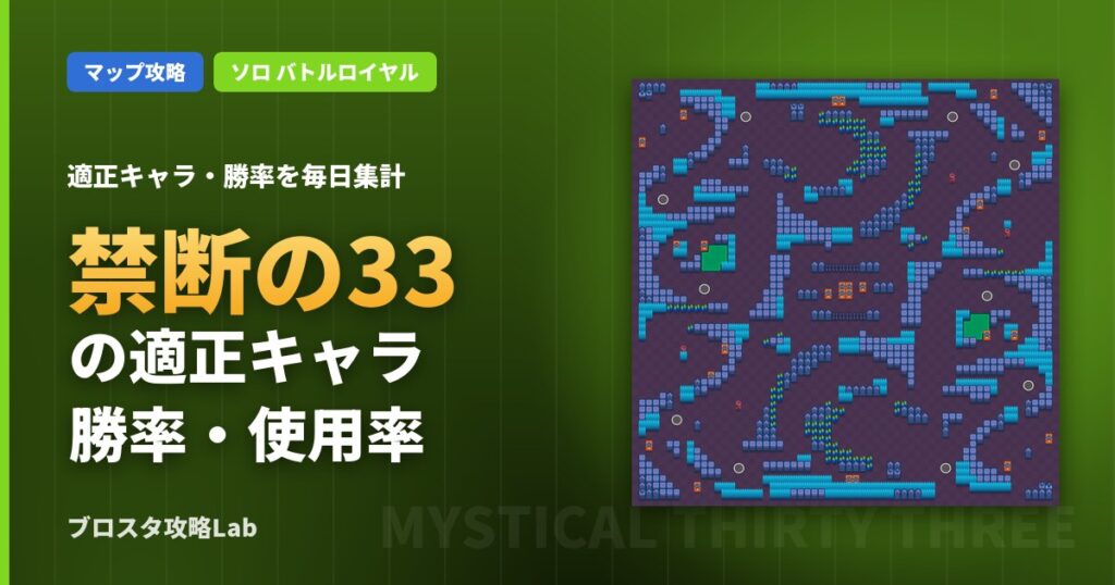 禁断の33の適正キャラ・勝率（ブロスタ）