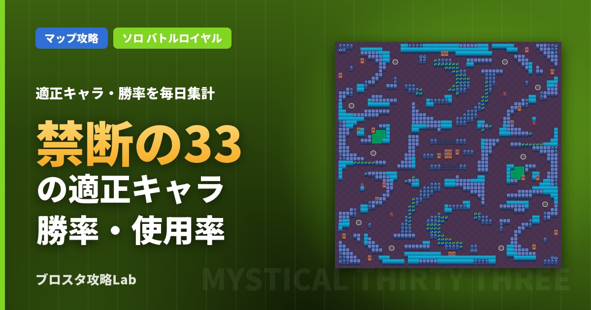 禁断の33の適正キャラ・勝率（ブロスタ）