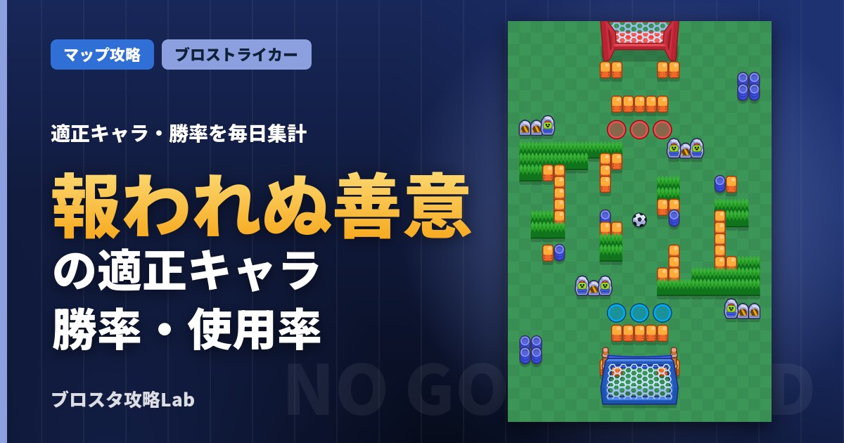 報われぬ善意の適正キャラ・勝率（ブロスタ）