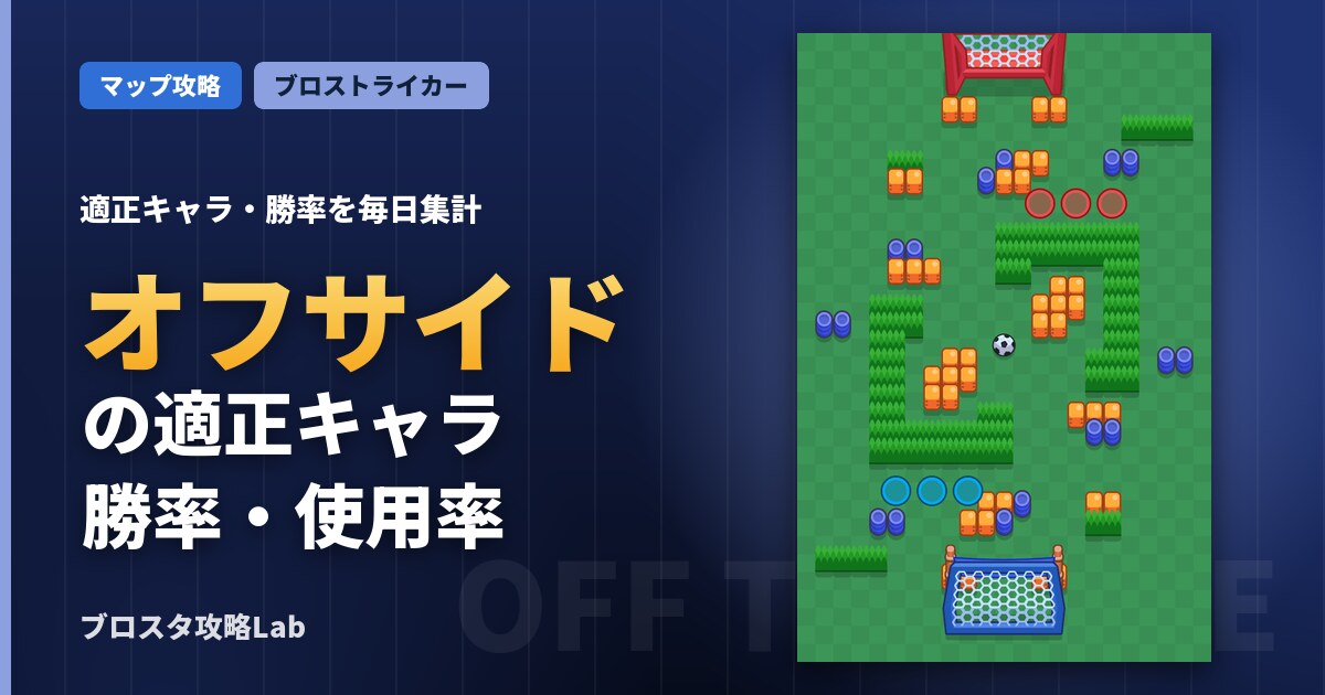 オフサイドの適正キャラ・勝率（ブロスタ）