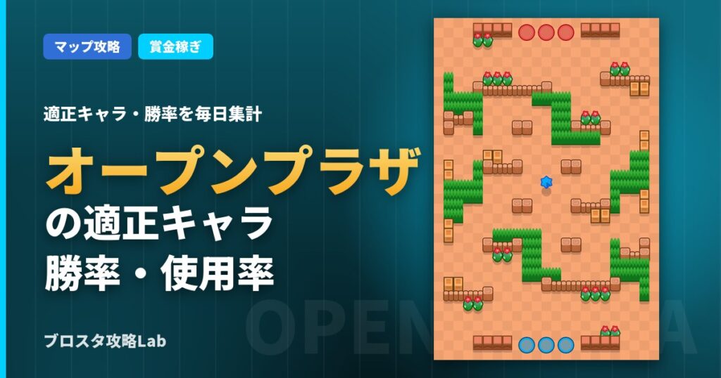 オープンプラザの適正キャラ・勝率（ブロスタ）