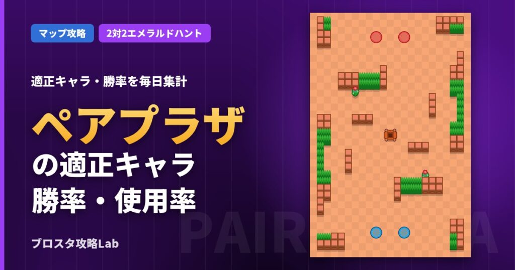 ペアプラザの適正キャラ・勝率（ブロスタ）