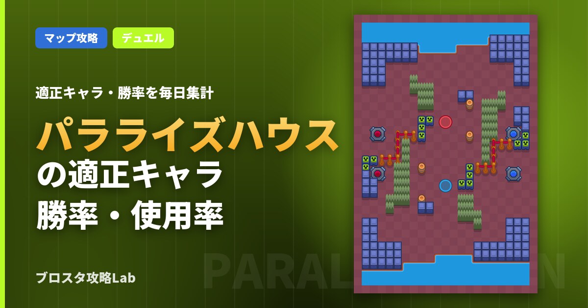 パラライズハウスの適正キャラ・勝率(ブロスタ)