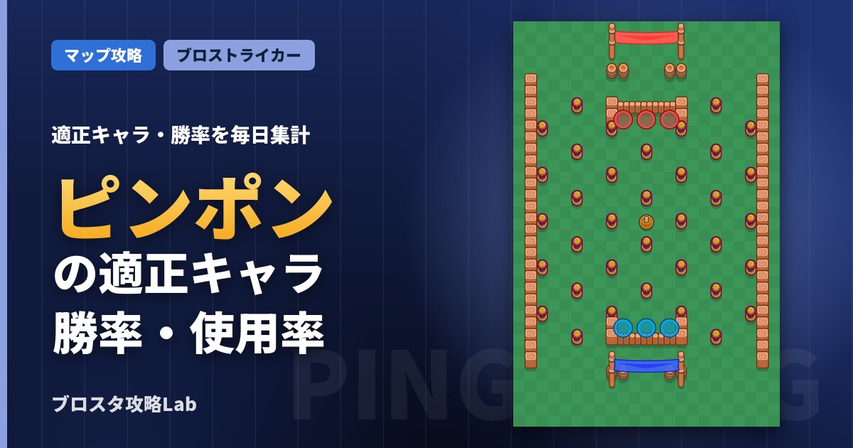 ピンポンの適正キャラ・勝率（ブロスタ）