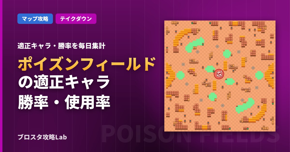 ポイズンフィールドの適正キャラ・勝率(ブロスタ)
