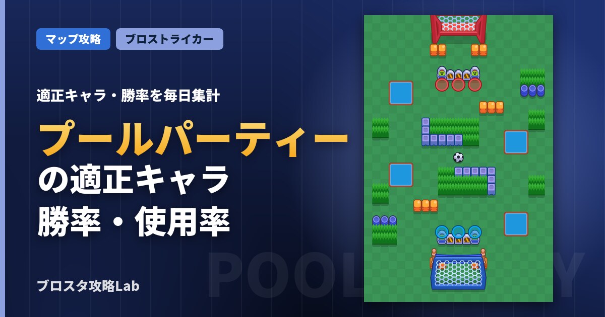 プールパーティーの適正キャラ・勝率(ブロスタ)