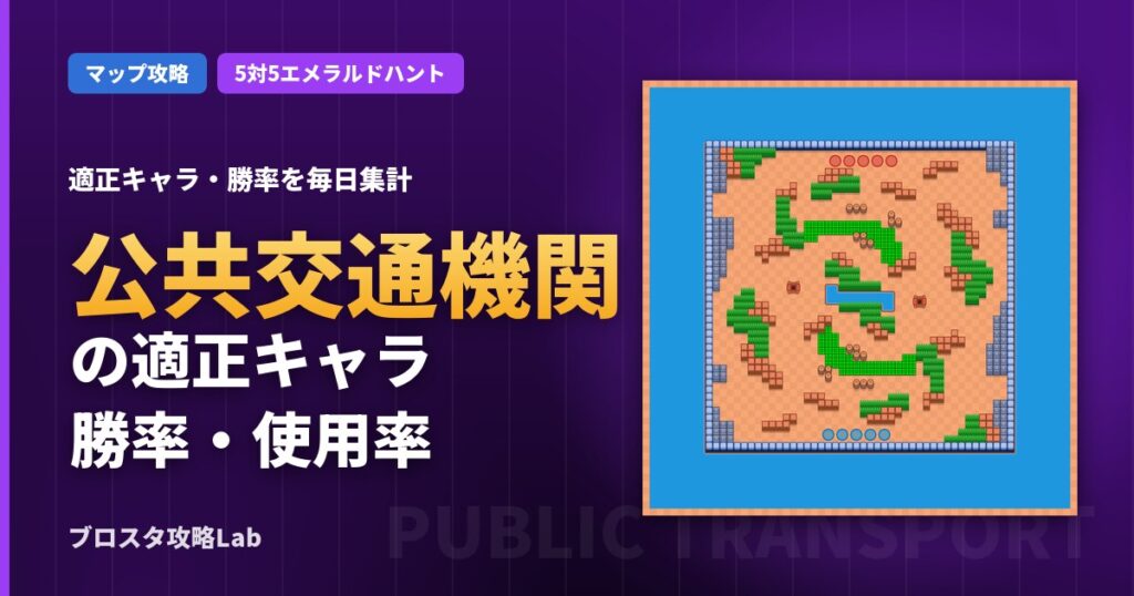 公共交通機関の適正キャラ・勝率（ブロスタ）