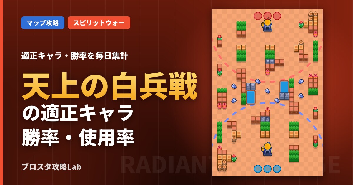 天上の白兵戦の適正キャラ・勝率（ブロスタ）