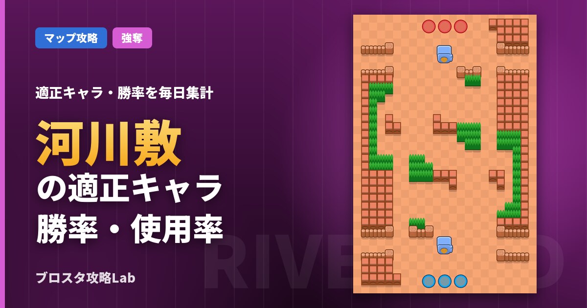 河川敷の適正キャラ・勝率（ブロスタ）