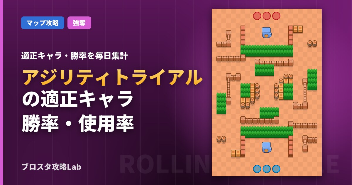 アジリティトライアルの適正キャラ・勝率（ブロスタ）