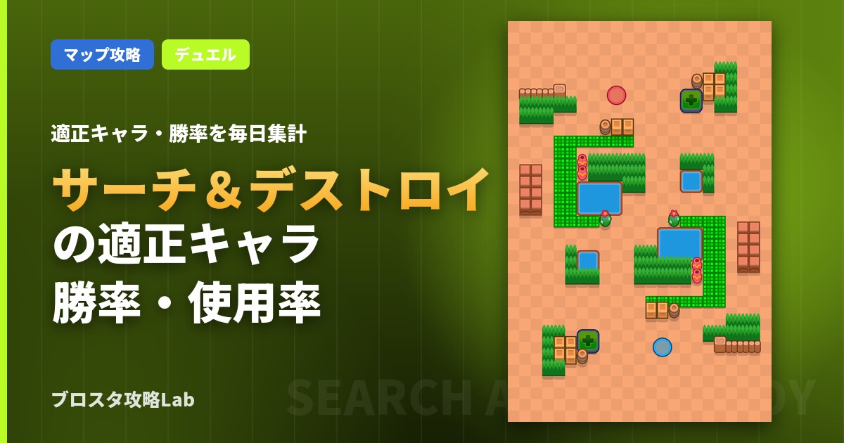 サーチ&デストロイの適正キャラ・勝率(ブロスタ)