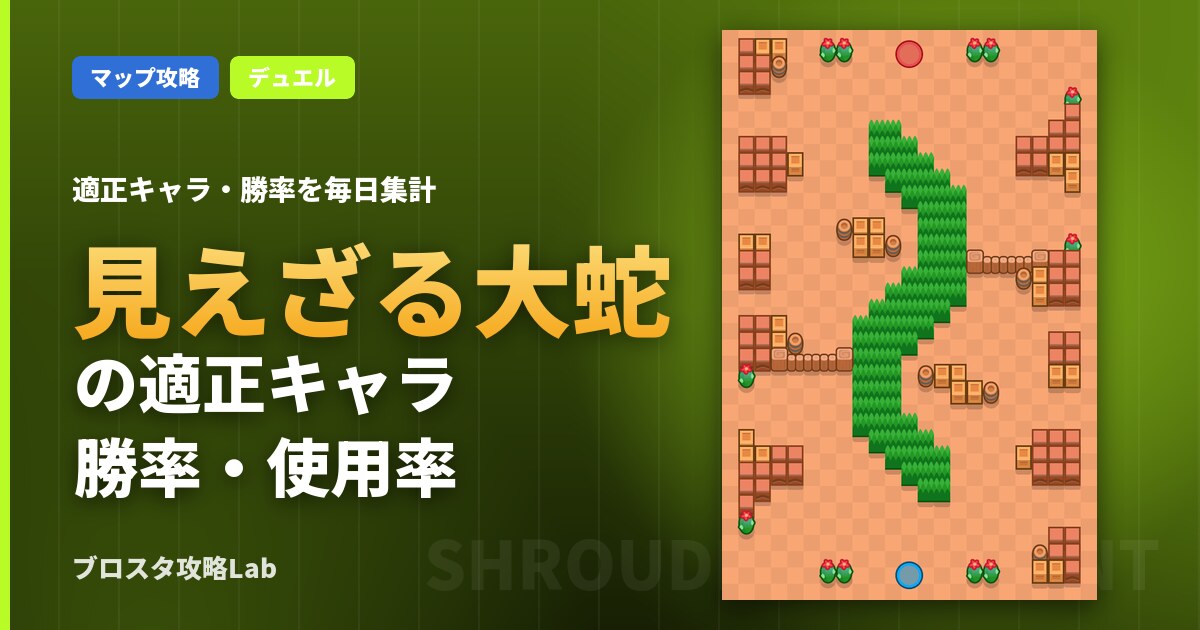 見えざる大蛇の適正キャラ・勝率(ブロスタ)