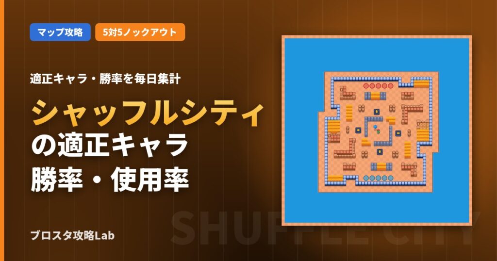 シャッフルシティの適正キャラ・勝率（ブロスタ）