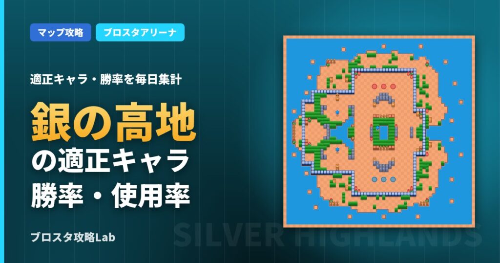 銀の高地の適正キャラ・勝率（ブロスタ）