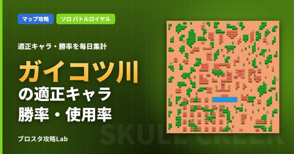 ガイコツ川の適正キャラ・勝率（ブロスタ）