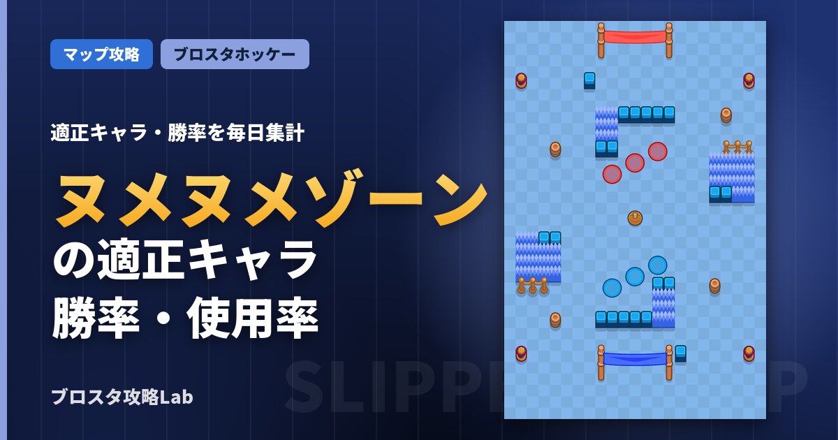 ヌメヌメゾーンの適正キャラ・勝率（ブロスタ）
