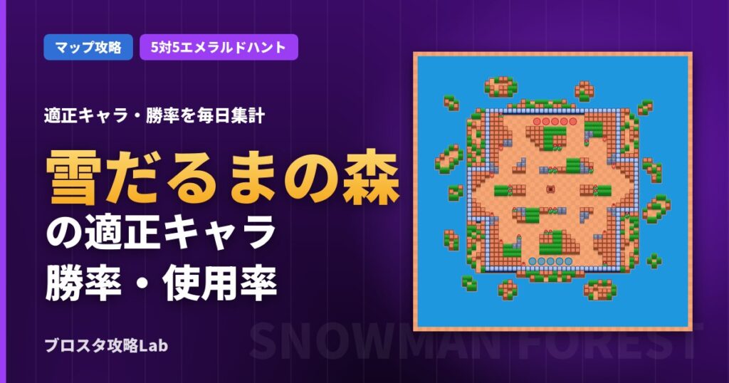 雪だるまの森の適正キャラ・勝率（ブロスタ）
