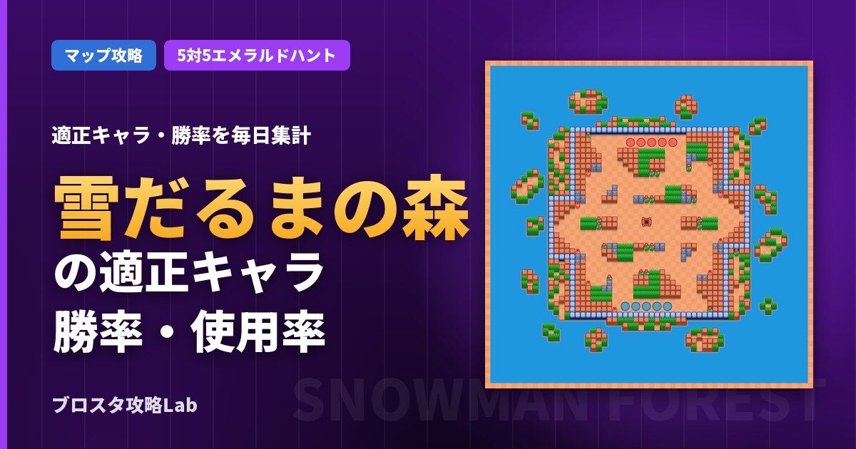 雪だるまの森の適正キャラ・勝率(ブロスタ)