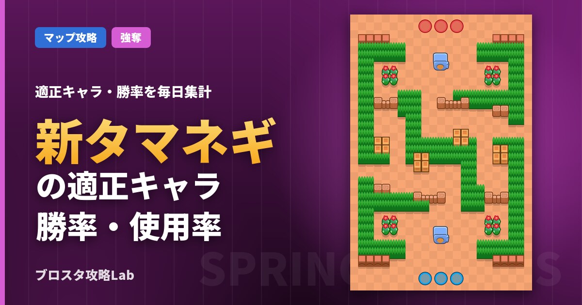 新タマネギの適正キャラ・勝率（ブロスタ）