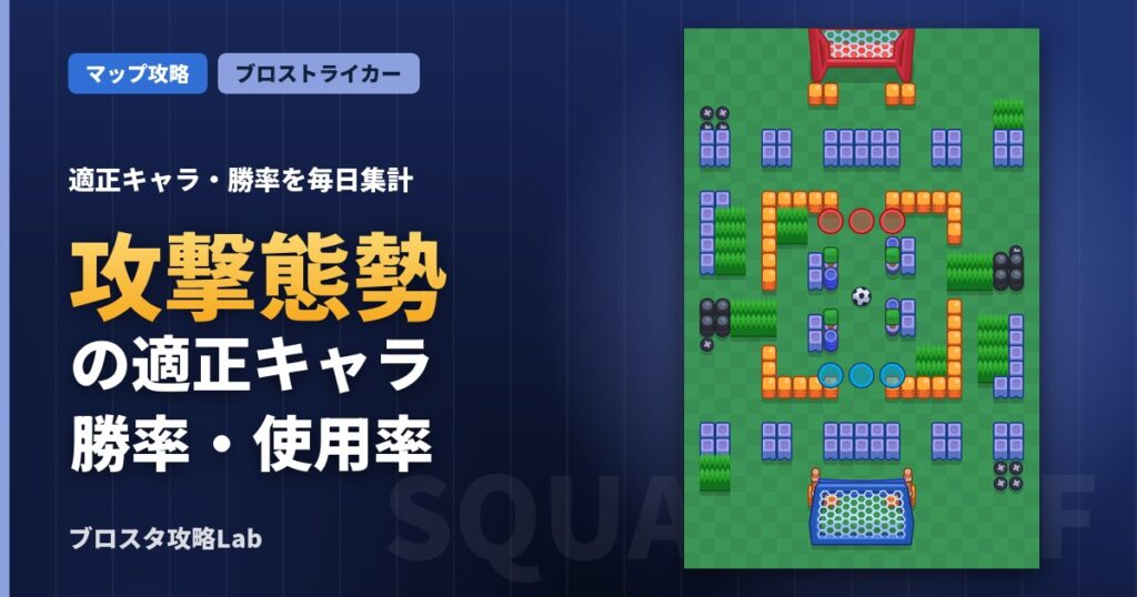 攻撃態勢の適正キャラ・勝率（ブロスタ）