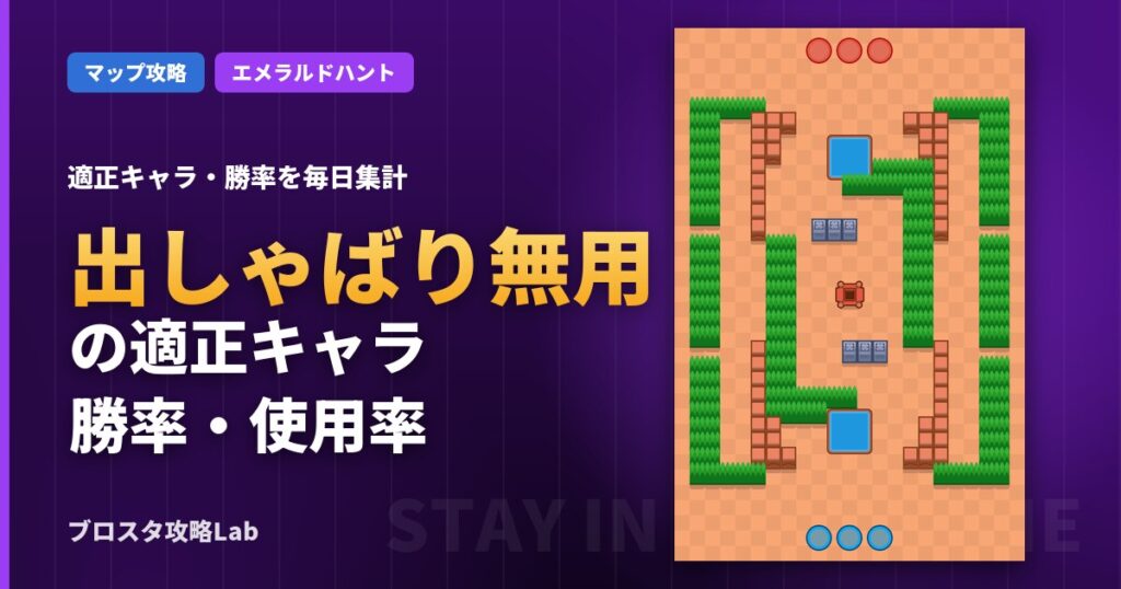 出しゃばり無用の適正キャラ・勝率（ブロスタ）