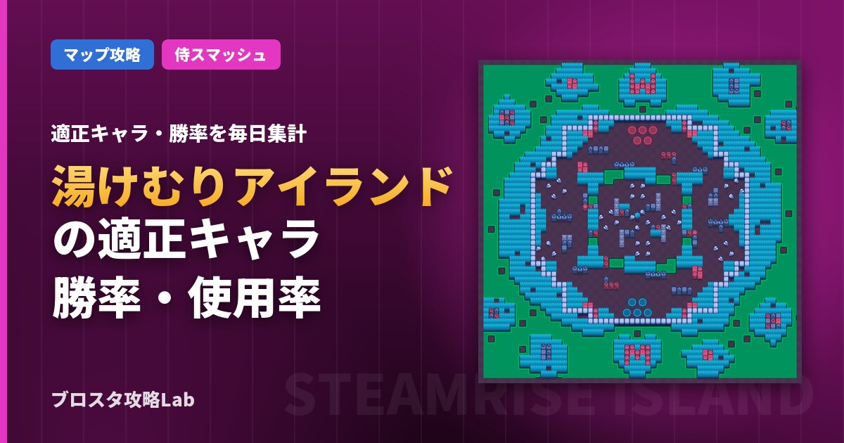 湯けむりアイランドの適正キャラ・勝率（ブロスタ）