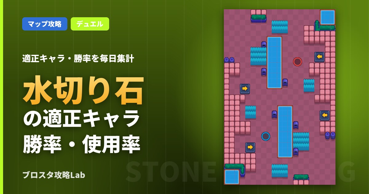 水切り石の適正キャラ・勝率（ブロスタ）
