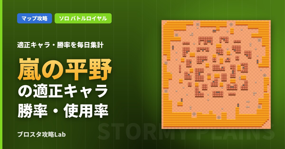 嵐の平野の適正キャラ・勝率（ブロスタ）