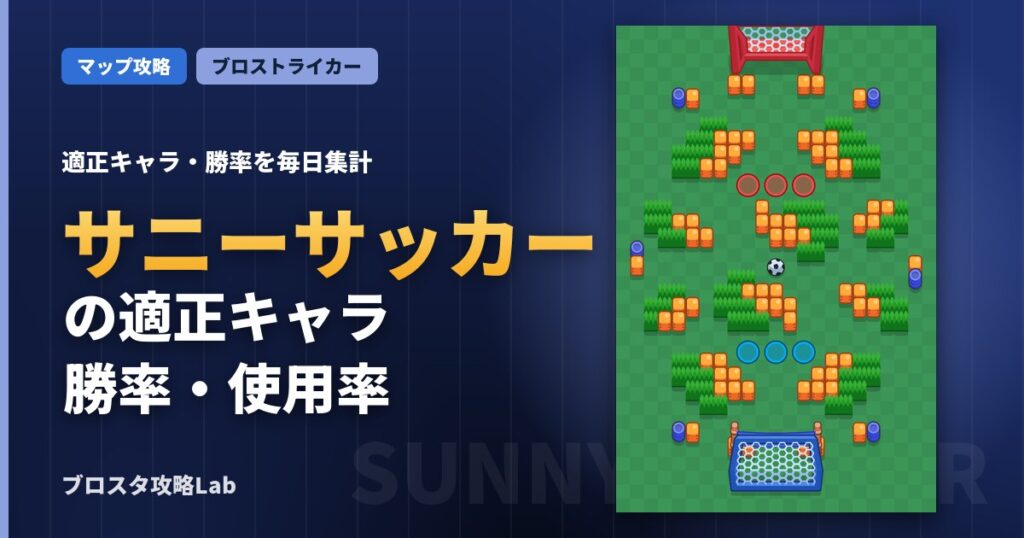 サニーサッカーの適正キャラ・勝率（ブロスタ）