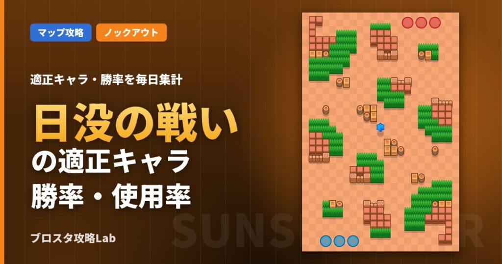 日没の戦いの適正キャラ・勝率（ブロスタ）