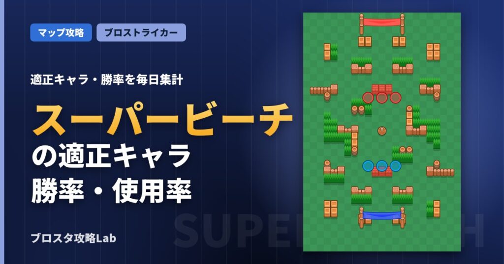 スーパービーチの適正キャラ・勝率（ブロスタ）